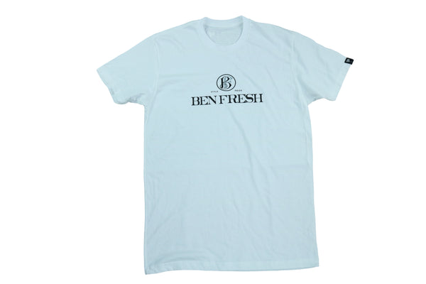 Premium Fitted (White) Ben Fresh Letter Head Short Sleeve Crew Neck T-Shirt